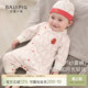 新生儿婴儿连体衣春季 纯棉哈衣过年新年服春秋宝宝满月百天衣服