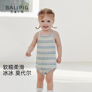 巴厘小猪女宝宝包屁衣夏季莫代尔棉连体衣