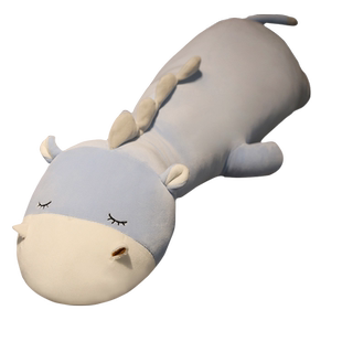 大号床头靠垫靠背枕头河马公仔床上睡觉长抱枕玩偶娃娃女生日礼物