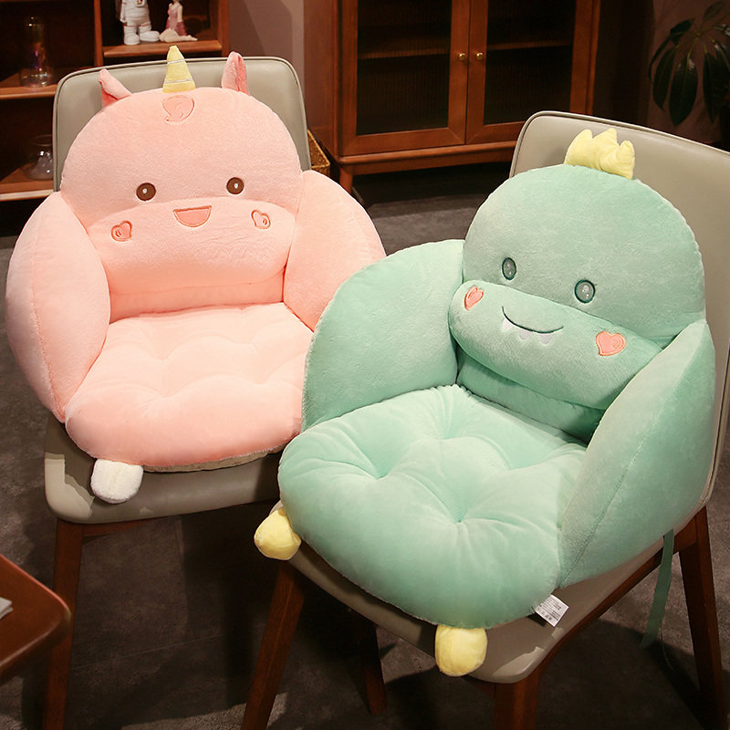 恐龙连体坐垫学生靠背一体办公室垫子电脑椅屁垫防滑地上加厚