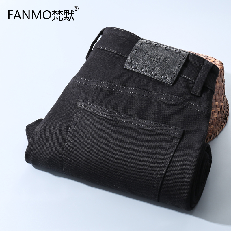 春季新款锁色牛仔裤男士直筒