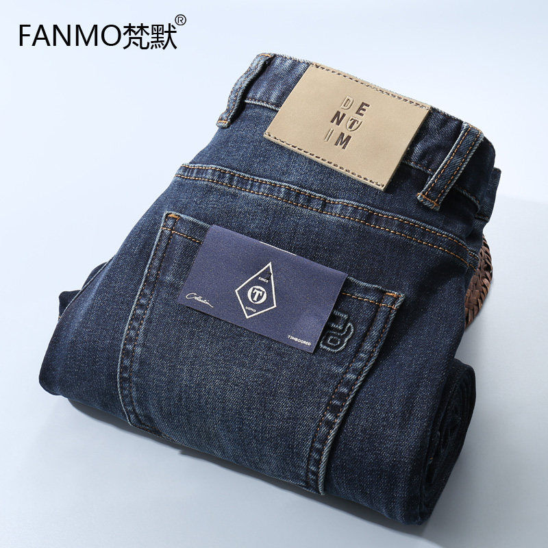 秋冬赤耳丹宁直筒宽松男士牛仔裤