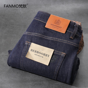 防褪色牛仔裤男款秋冬季直筒修身丹宁原色水洗弹力牛仔长裤子百搭