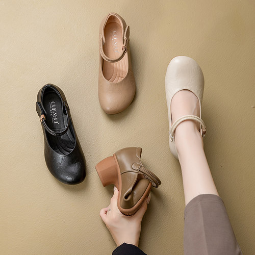 欧卡汇舒适复古妈妈好鞋