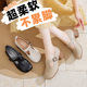 子粗跟凉鞋 防滑中年单鞋 透气工作鞋 欧卡汇真皮软底妈妈鞋 休闲女鞋