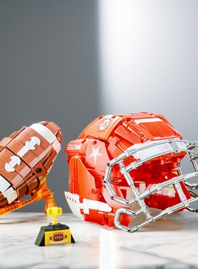 中国积木得客创意体育用品装备橄榄球男孩益智拼装玩具儿童80020