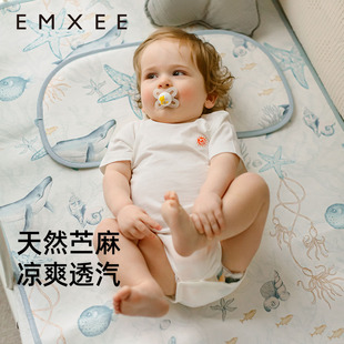 嫚熙婴儿苎麻凉席a类宝宝专用凉垫婴儿床可用幼儿园儿童午睡席子