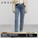 烟管裤 嫚熙孕妇铅笔裤 弹力托腹直筒牛仔裤 可调节外穿修身 秋冬新款