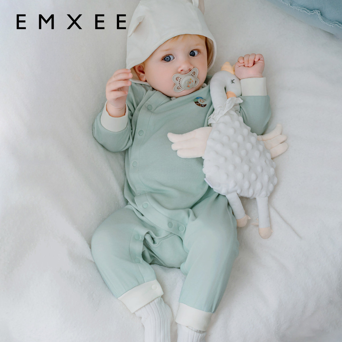 嫚熙羊毛保暖连体衣宝宝爬服