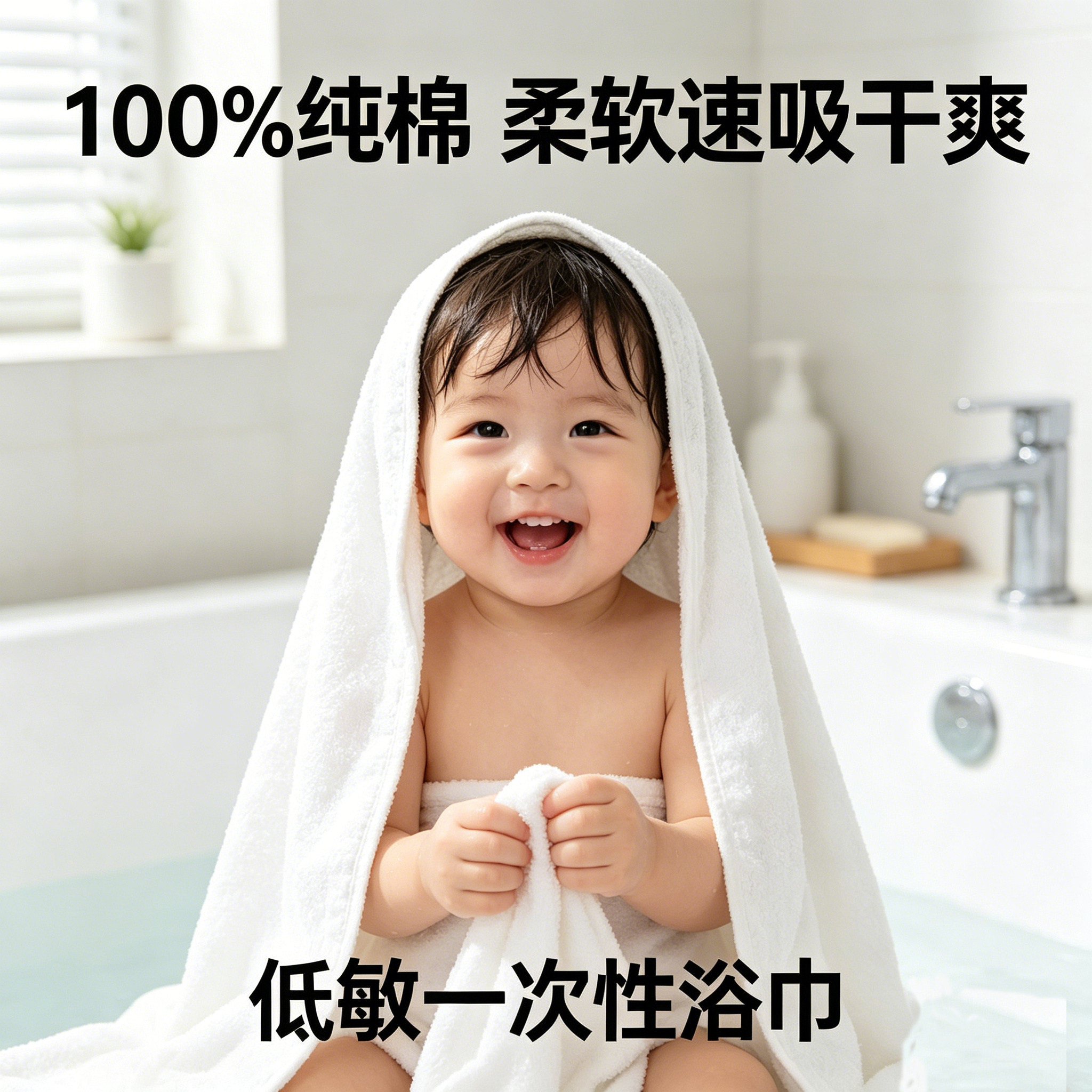 嫚熙婴儿一次性浴巾旅行用品便携洗澡压缩毛巾加厚加大单独包装