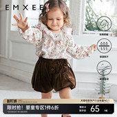 公主宝宝短裤 嫚熙女童花苞裤 子绵软灯笼裤 灯芯绒女宝宽松裤 春季