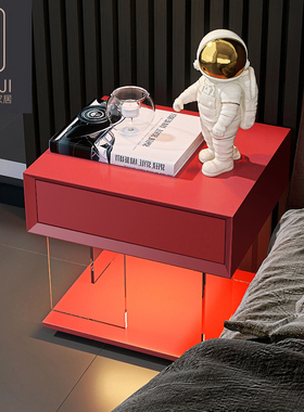 床头柜意式极简悬浮卧室床边柜小型置物柜床头收纳柜主卧悬空柜架