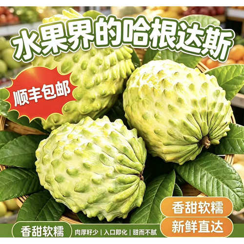 顺丰【今日特惠价】牛奶释迦凤梨新鲜热带番荔枝非台湾大果佛头果