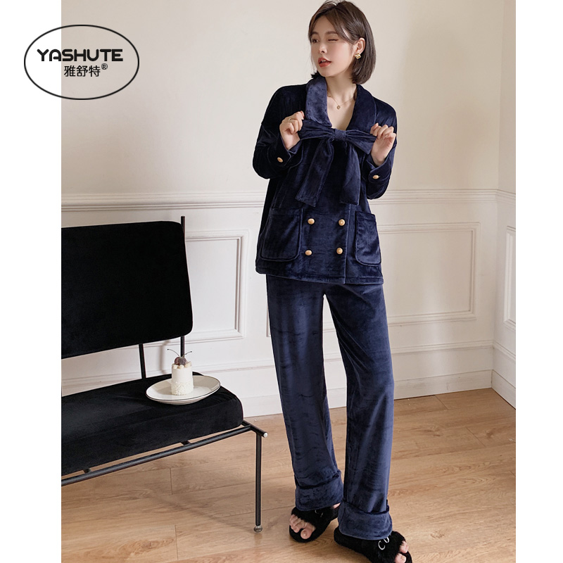 2020新款时尚睡衣软糯海岛绒女士