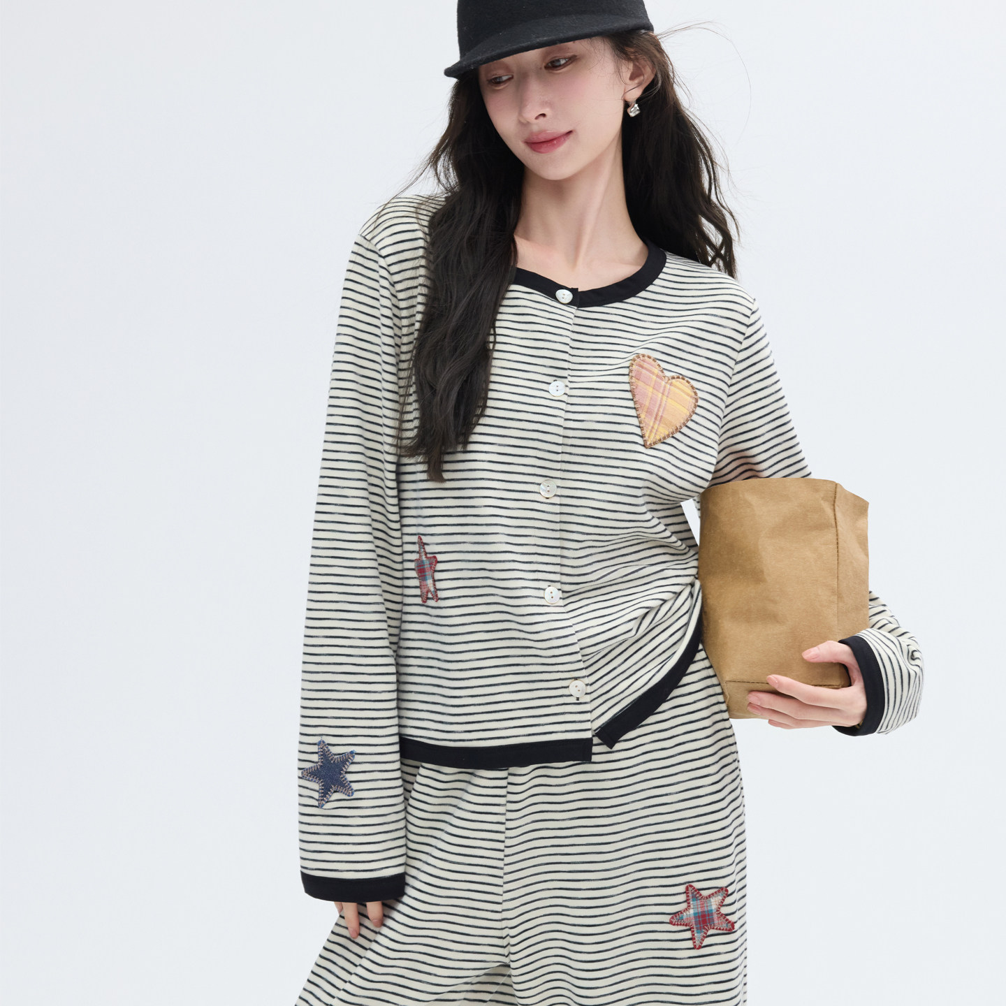 睡衣女春秋可外穿带胸垫家居服图片