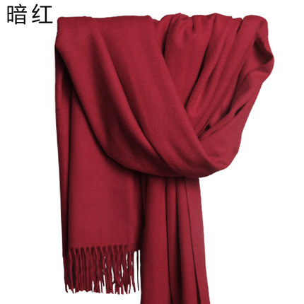 故事女郎仿羊绒冬季红围巾年会定制女士披肩两用冬天纯色加厚秋冬