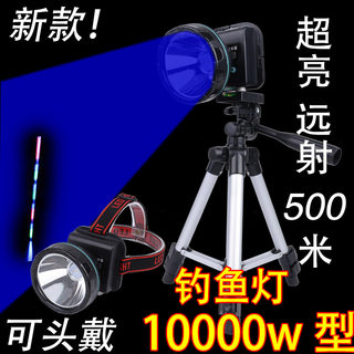 星魔光1000w 夜钓灯钓鱼灯超亮强光 蓝光头灯紫光 大功率超氙气灯