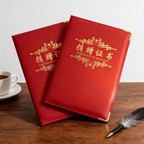 启恒爱心捐赠证书打印定制烫金