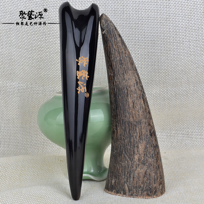 聚艺源正宗黑水牛角拔筋棒面部颈椎按摩点穴笔正品大牛美容院专用