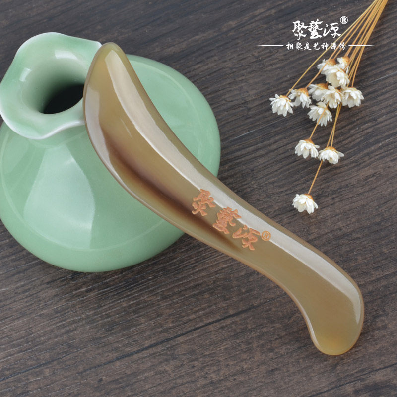 聚艺源正品天然白水牛角拔筋棒DIY面部美容工具刮痧眼部按摩片