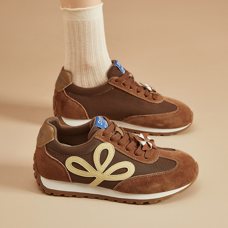 内增高复古阿甘鞋女2025秋季新款真皮小个子增高运动休闲鞋德训鞋,女鞋,时尚休闲鞋,淘宝优惠券,粉丝福利购,淘宝优惠卷