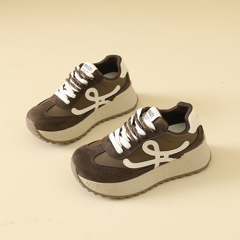 美拉德德训鞋女2025秋季新款内增高复古百搭时尚运动鞋休闲阿甘鞋