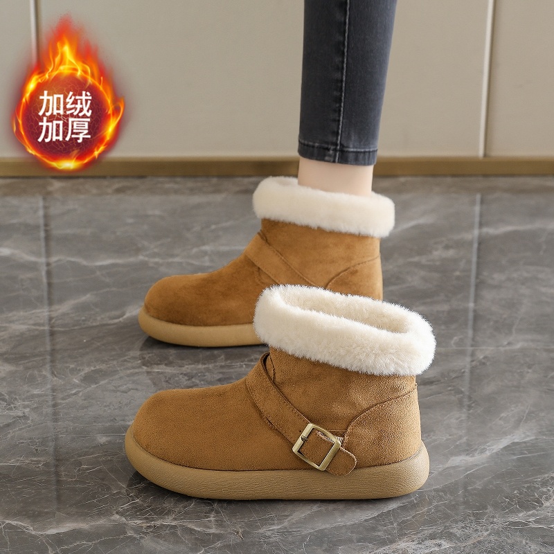 厚底加绒勃肯鞋女款2025雪地靴