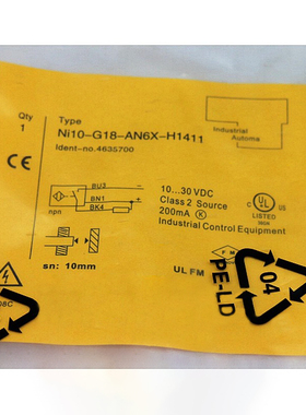 图尔克型接近开关传感器NI10-G18-AN6X-H1411/AP6X-H1141
