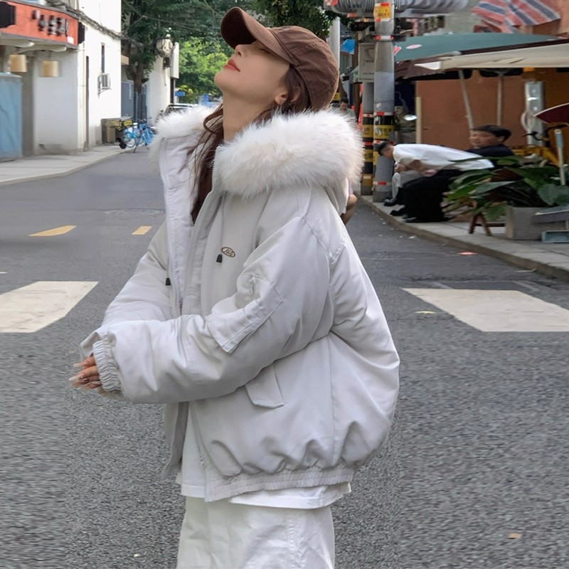 冬季2025新款羽绒棉衣棉服女短款宽松厚面包服小个子学生棉袄