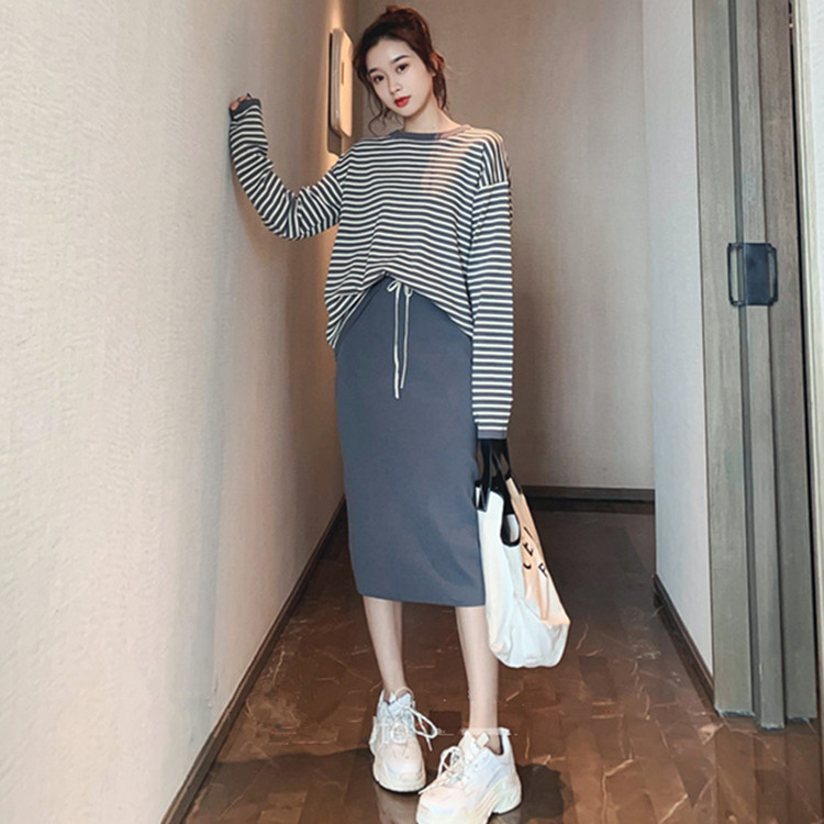 Suit women's new fashion net red temperament early autumn knitwear skirt two piece suit