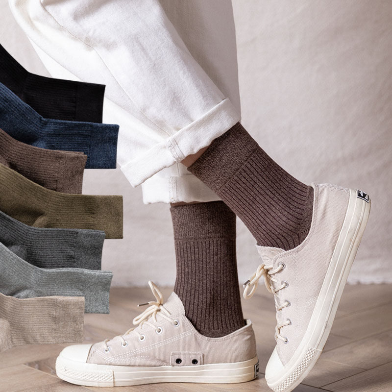 男中筒袜子弹力松口纯棉男袜秋冬季中厚保暖袜男士纯色长筒运动袜,女士内衣/男士内衣/家居服,中筒袜,淘宝优惠券,粉丝福利购,淘宝优惠卷