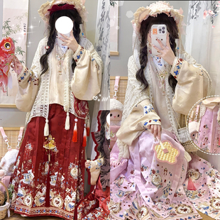 曹州莘月原创汉服女明制秋冬日常汉洋折衷洛丽塔爱丽丝马面裙套装