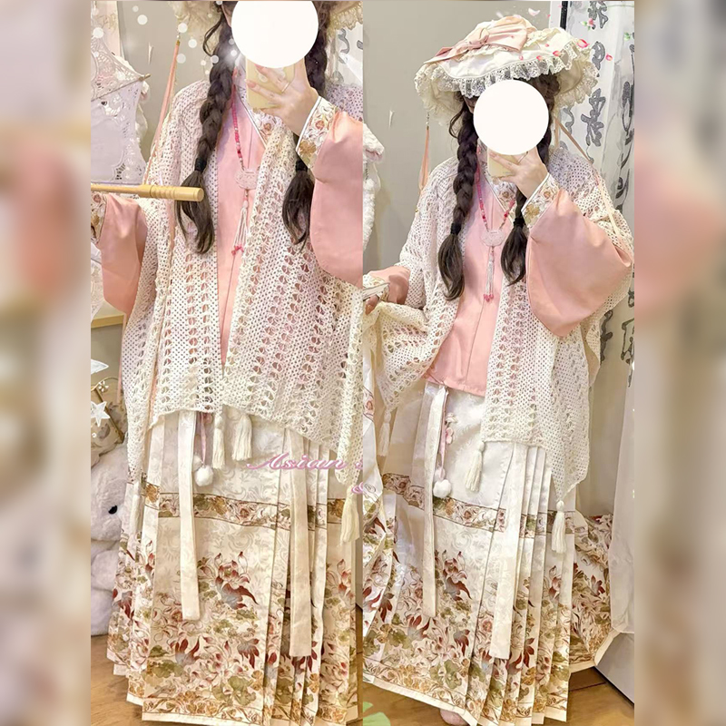 曹州莘月原创汉服女明制日常折衷交领琵琶袖洛丽塔秋冬马面裙套装