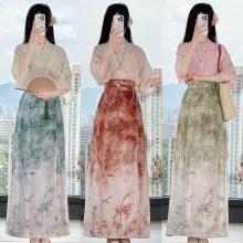 曹州莘月原创汉服女明制清凉夏季薄款旅游打卡日常百搭墨染马面裙