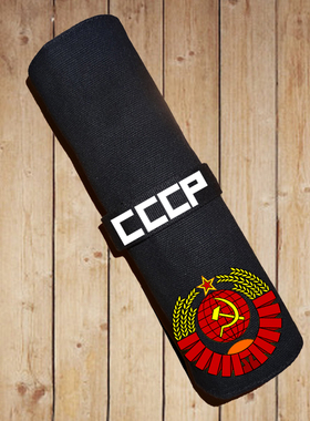 CCCP航天局苏联太空竞赛NASA中小学生彩铅笔袋卷帘卷轴文具盒笔盒