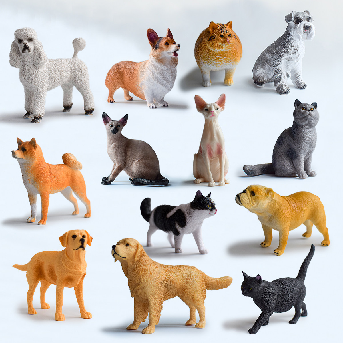 仿真可爱猫咪萌宠物狗模型玩具橘猫柯基摆件办公桌居家屋饰品礼物