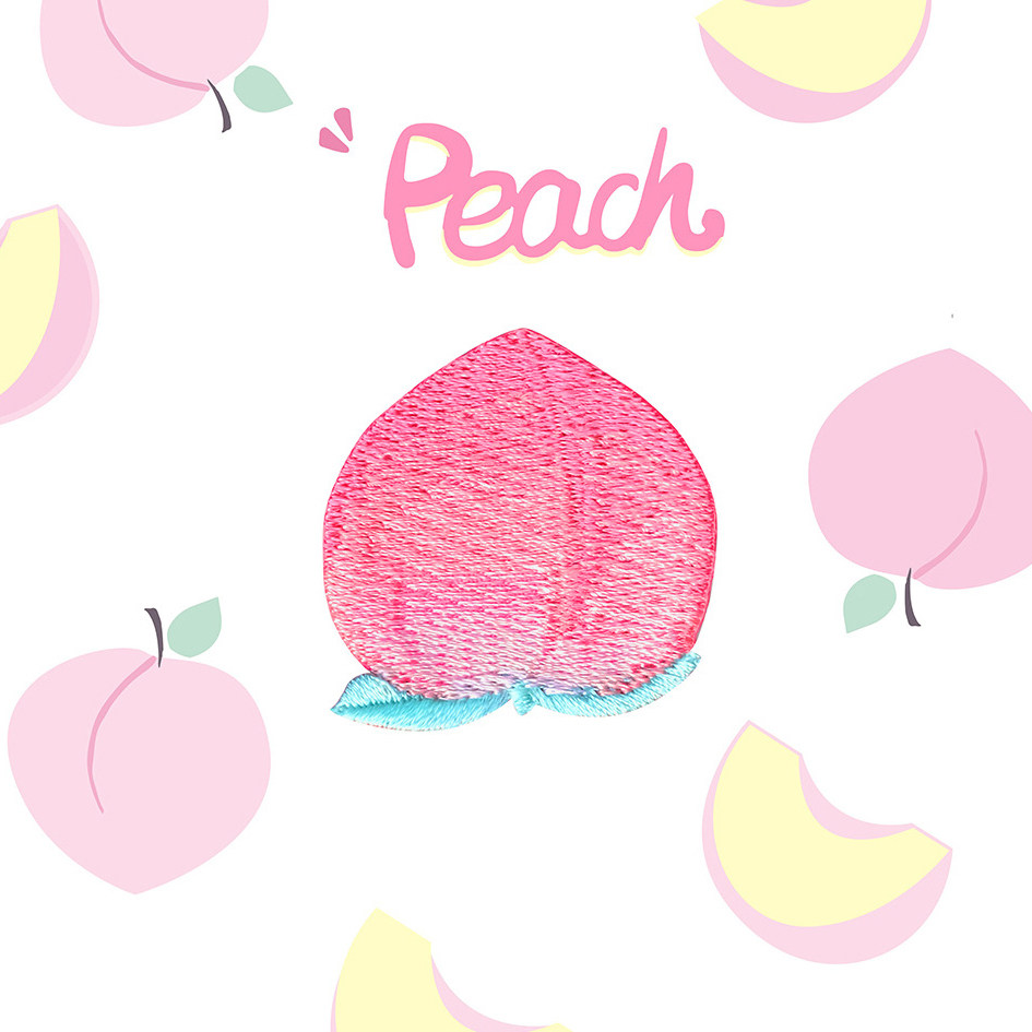 卡通可爱刺绣水果桃子发夹bb夹对夹儿童发饰配饰装饰 碎发贴