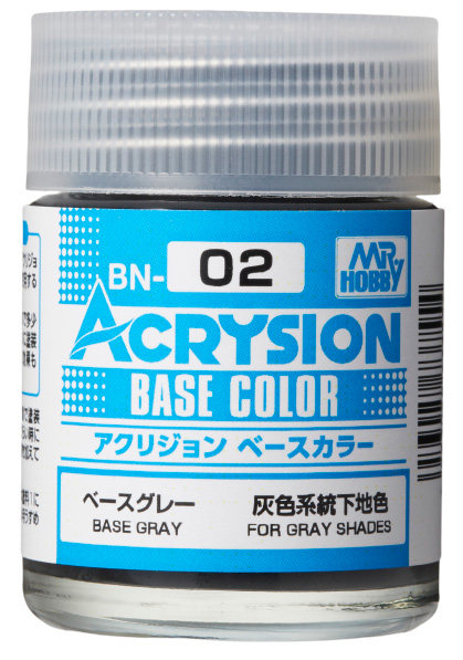 MR.HOBBY/郡仕 BN02 基础灰色 ACRYSION系18ml水性模型油漆