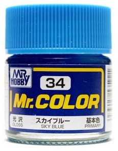 MR.HOBBY/郡仕 C34 天蓝色 10ml油性模型油漆