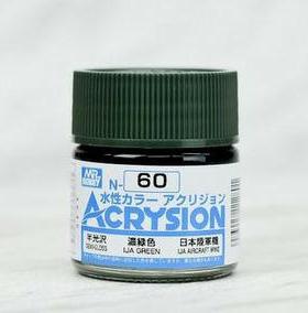 MR.HOBBY/郡仕 N60 战机用浓绿色ACRYSION10ml水性模型漆