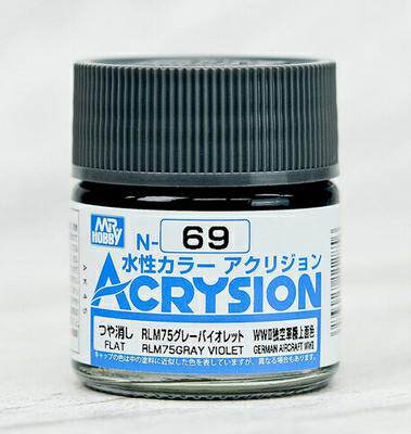MR.HOBBY/郡仕 N69 RLM75灰紫色 ACRYSION系10ml水性模型油漆