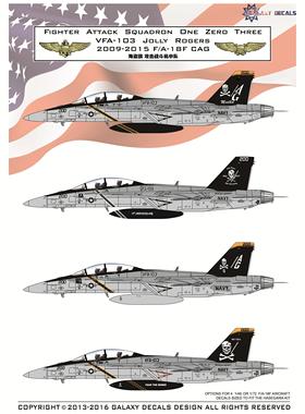 GALAXY/星河 G48002 F/A-18F“VFA-103骷髅”CAG 2009-2015水贴纸