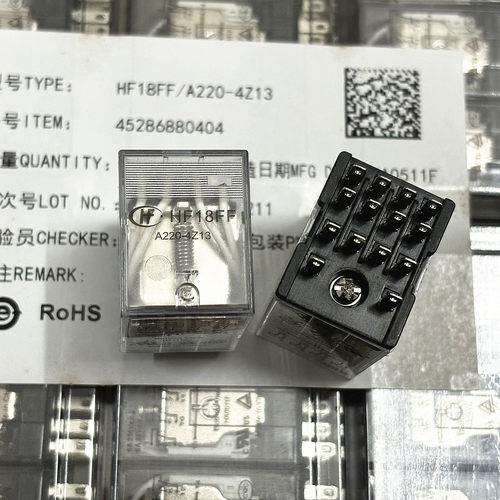 HF18FF/A220-4Z13 全新原装宏发中间继电器 HF18F/A220-4Z1D 现货