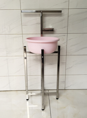 老式洗脸盆架子不锈钢落地家用卫生间浴室置物架多功能收纳架支架