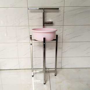 老式洗脸盆架子不锈钢落地家用卫生间浴室置物架多功能收纳架支架