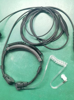 对讲机伸缩喉麦机车骑行战术喉控喉震空导管喉咪K M PD780耳机