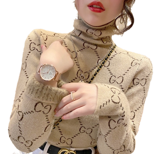 高领一体绒毛衣女冬季加绒加厚2025年新款爆款修身打底衫上衣内搭