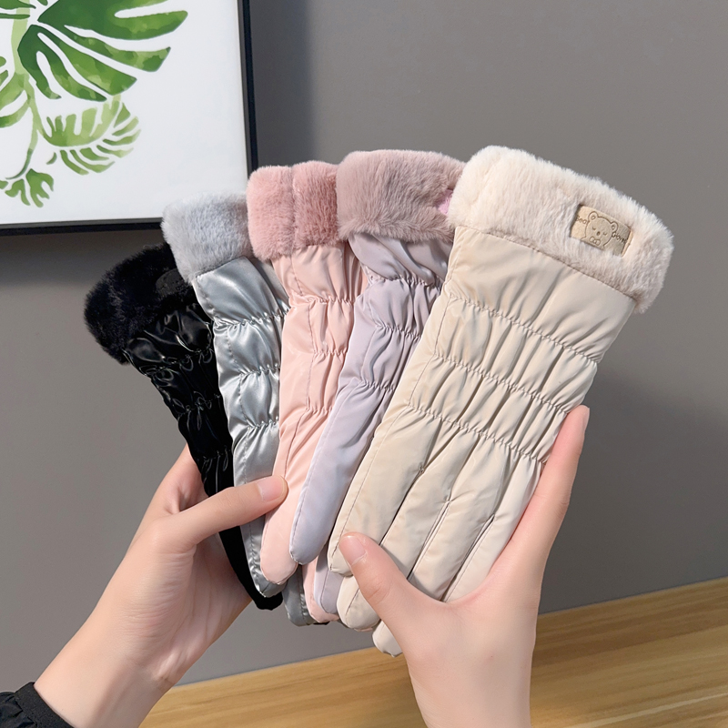 滑雪手套女秋冬季保暖加绒加厚韩版防水防风防寒防滑触屏开车骑行