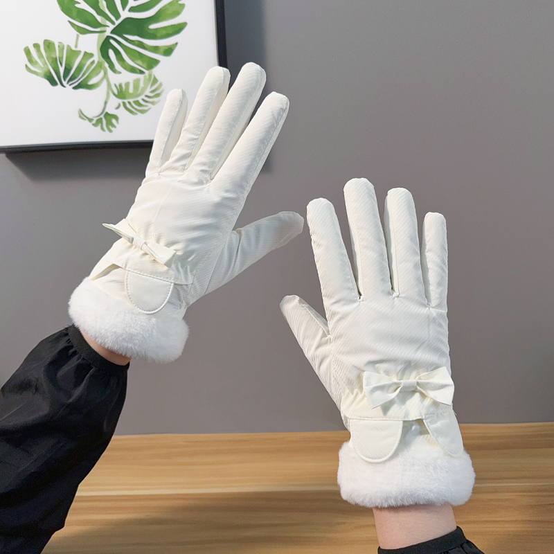 手套女士冬季骑车韩版学生可爱保暖加绒加厚触屏防水户外开车骑行