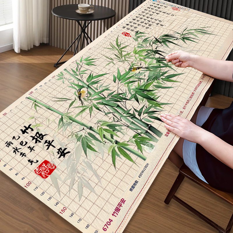 竹报平安十字绣2025新款客厅书房简单手工自己绣国风新中式刺绣